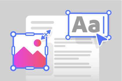 Edit text and images
